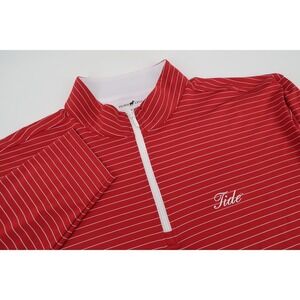 Alabama Crimson Tide Horn Legend Mens XXL Striped 1/4‎ Zip Long Sleeve